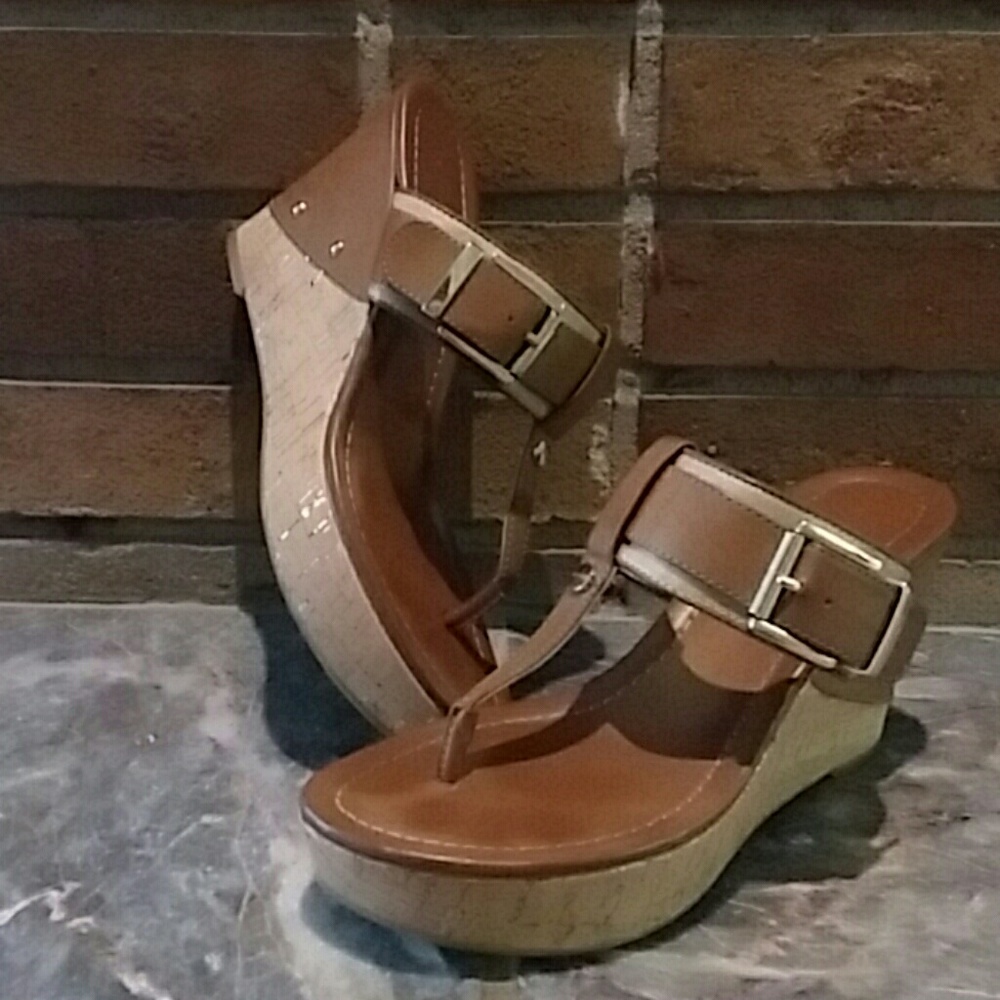 Tommy Hilfiger Buckle Wedge Sandals